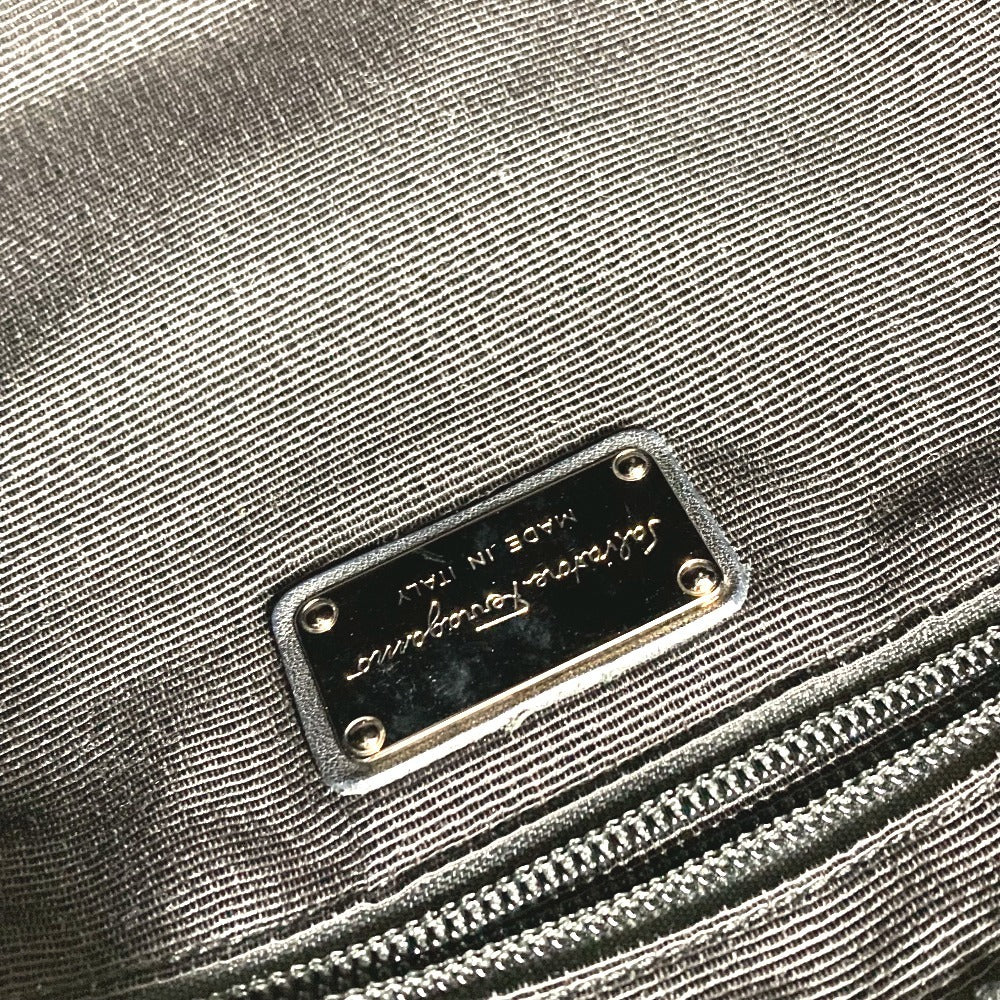 Salvatore Ferragamo Gancini Logo Shoulder Bag Tote Bag Shoulder Bag Nylon Canvas/Leather Unisex Black