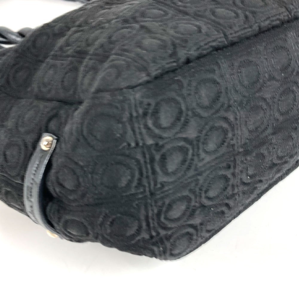Salvatore Ferragamo Gancini Logo Shoulder Bag Tote Bag Shoulder Bag Nylon Canvas/Leather Unisex Black