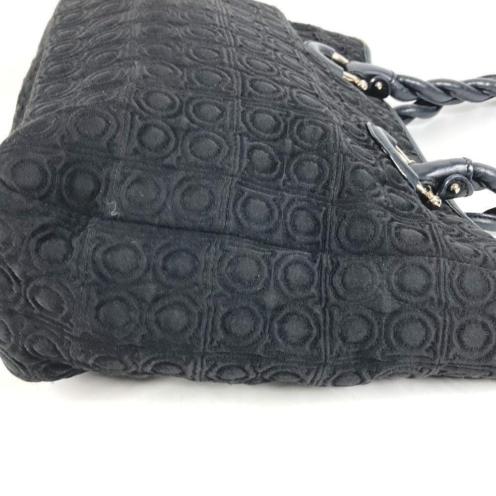 Salvatore Ferragamo Gancini Logo Shoulder Bag Tote Bag Shoulder Bag Nylon Canvas/Leather Unisex Black