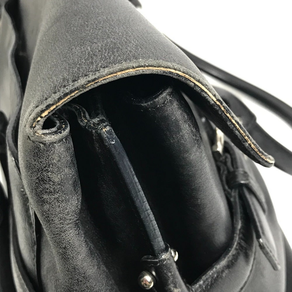 Salvatore Ferragamo ガンチーニ ロゴ 肩掛け カバン フラップ トートバッグ ビジネスバッグ ショルダーバッグ レザー ユニセックス ブラック