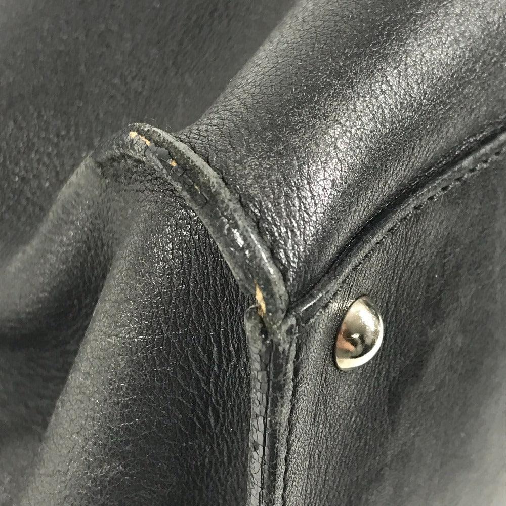Salvatore Ferragamo ガンチーニ ロゴ 肩掛け カバン フラップ トートバッグ ビジネスバッグ ショルダーバッグ レザー ユニセックス ブラック