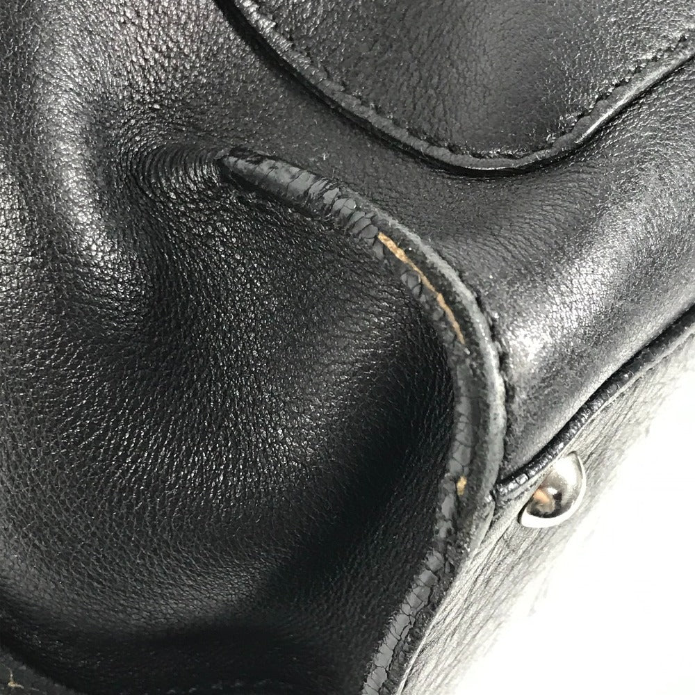 Salvatore Ferragamo ガンチーニ ロゴ 肩掛け カバン フラップ トートバッグ ビジネスバッグ ショルダーバッグ レザー ユニセックス ブラック