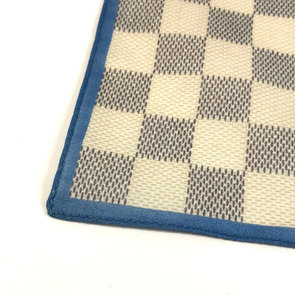 LOUIS VUITTON M73375 Damier Azur Scarf Handkerchief Scarf Cotton Unisex White