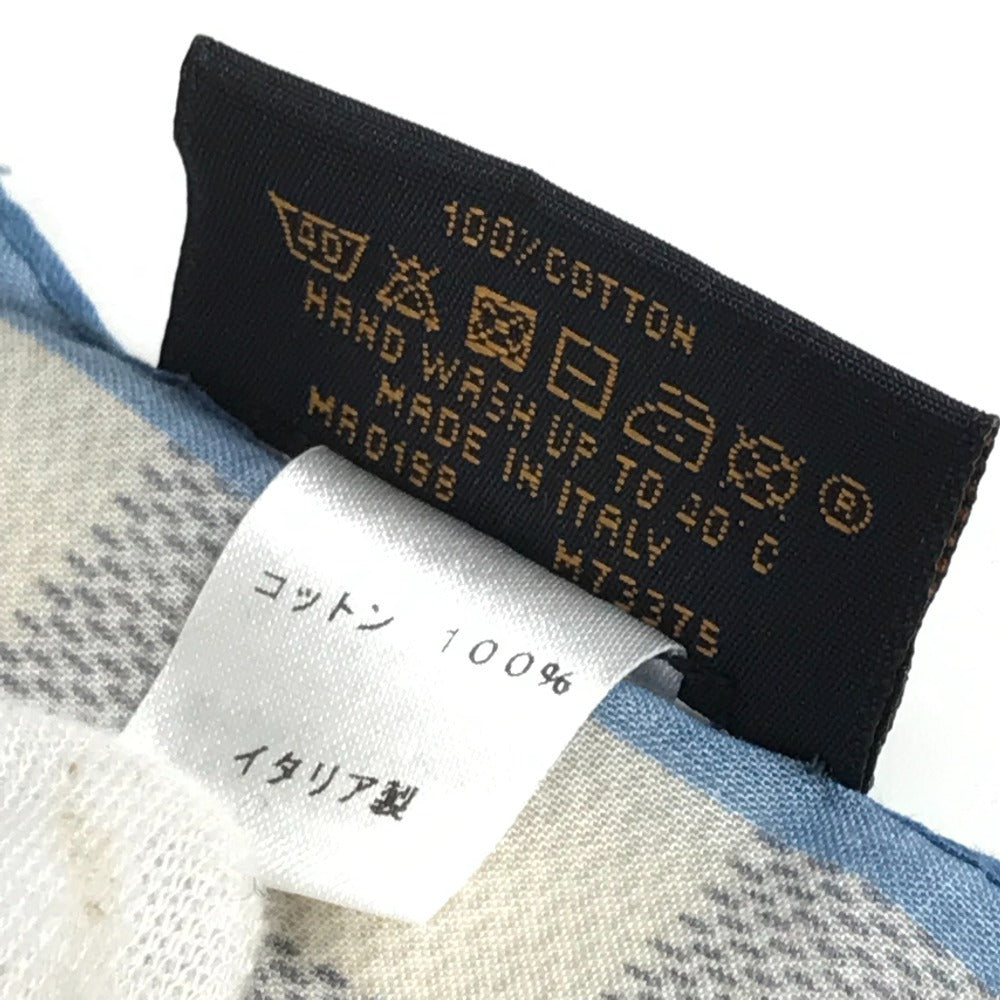 LOUIS VUITTON M73375 Damier Azur Scarf Handkerchief Scarf Cotton Unisex White