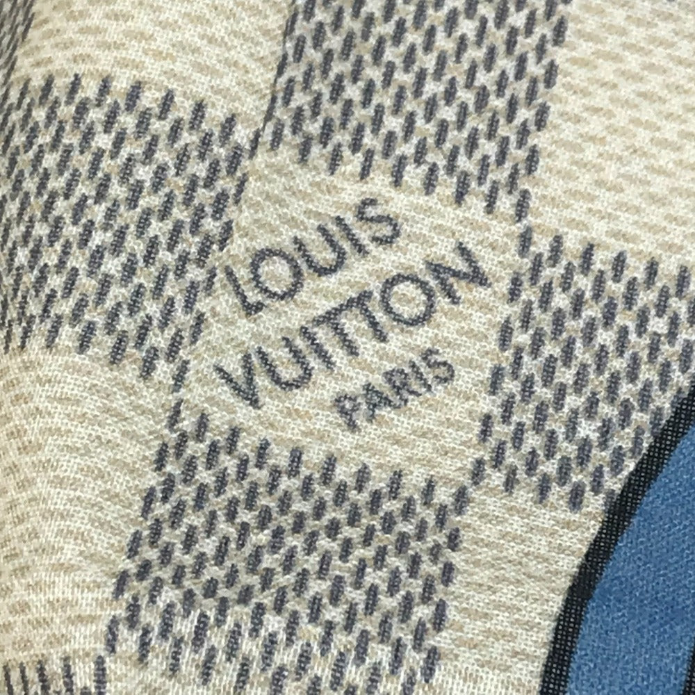LOUIS VUITTON M73375 Damier Azur Scarf Handkerchief Scarf Cotton Unisex White