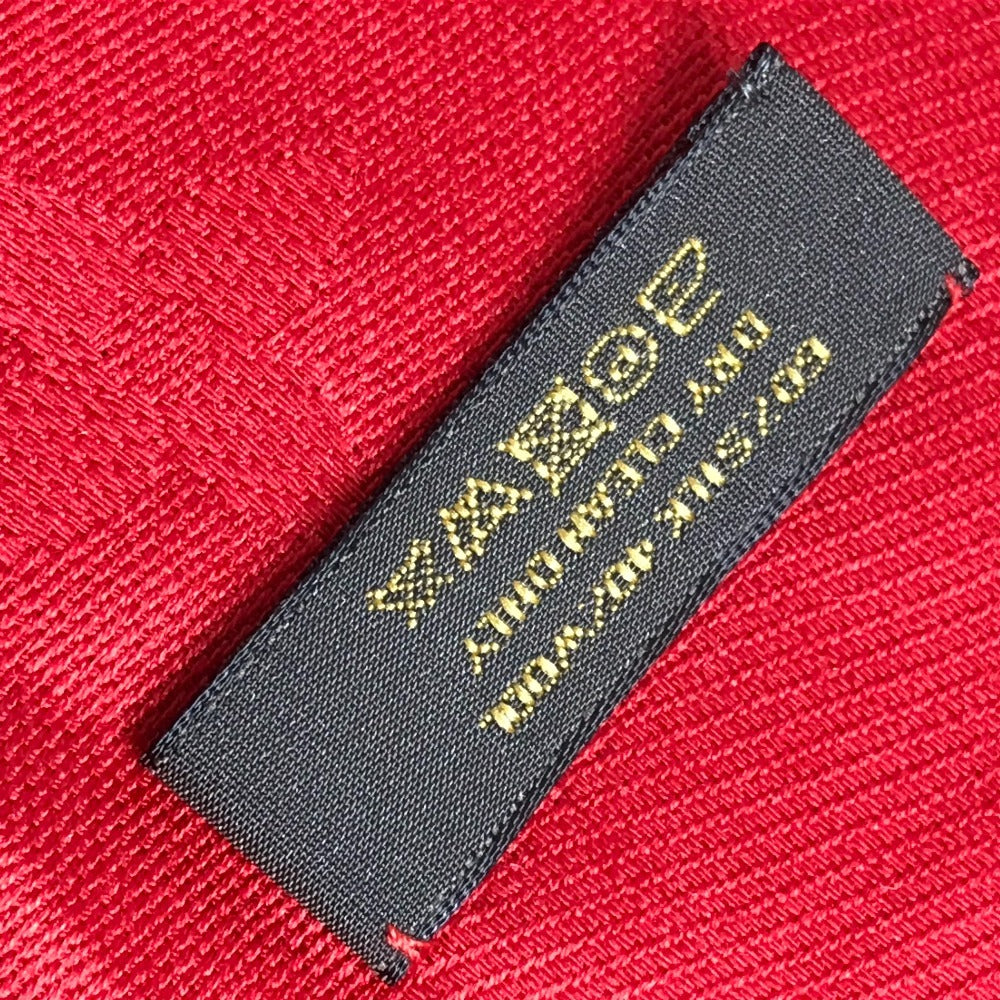 LOUIS VUITTON モノグラム 大判 アパレル小物 ストール フリンジ マフラー ショール ウール ユニセックス レッド