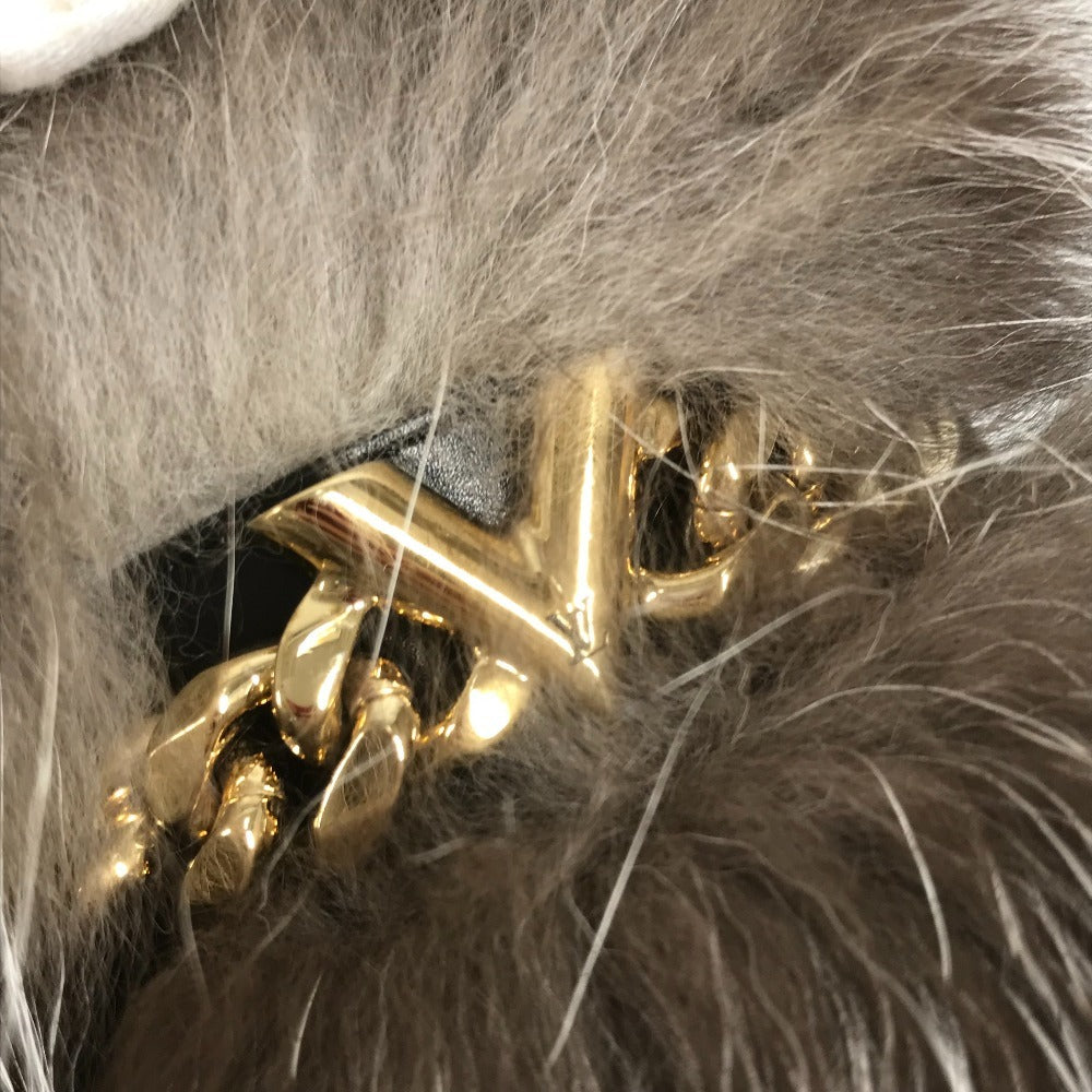 LOUIS VUITTON 革靴 レザーシューズ ファー 靴 シューズ フラット ぺたんこ ペタンコ ローファー レザー レディース ブラック