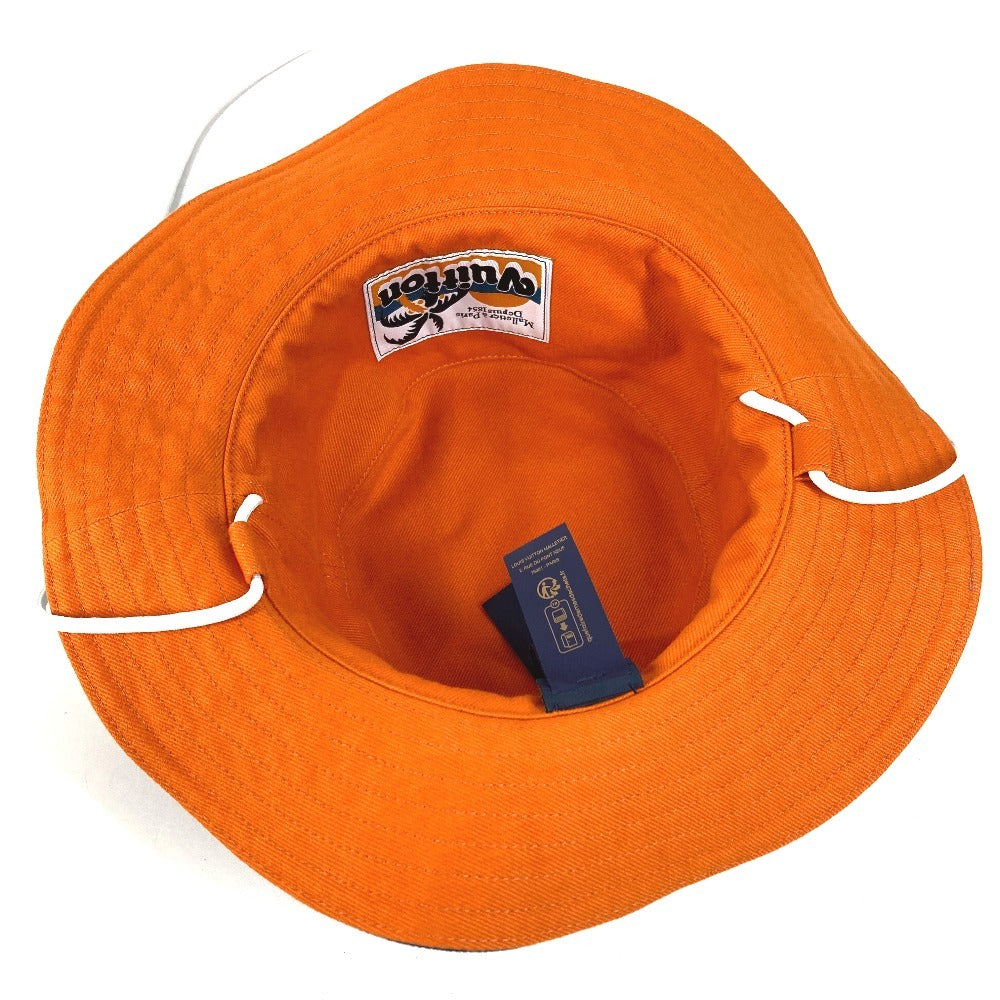 LOUIS VUITTON M7537L Denim Bucket Hat, Denim Patchwork Explorer Reversible Hat, Headwear, Bucket Hat, Bob Hat, with Strap, Cotton, Men's, Blue