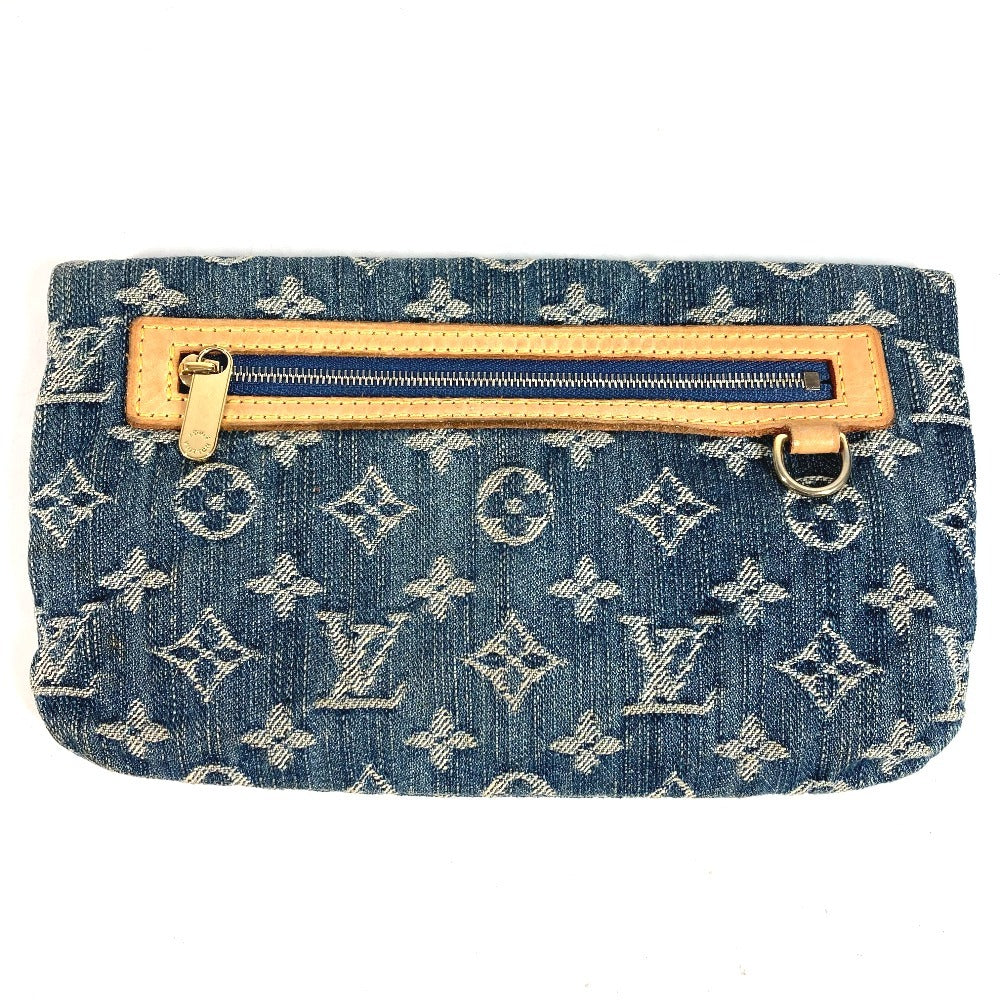 LOUIS VUITTON M95007 モノグラムデニム ポシェットプラット ポシェット プラット カバン 2つ折り ポーチ クラッチバッグ モノグラムデニム ユニセックス ブルー