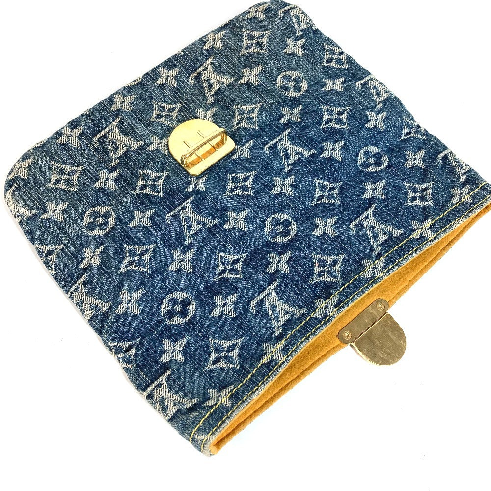 LOUIS VUITTON M95007 モノグラムデニム ポシェットプラット ポシェット プラット カバン 2つ折り ポーチ クラッチバッグ モノグラムデニム ユニセックス ブルー