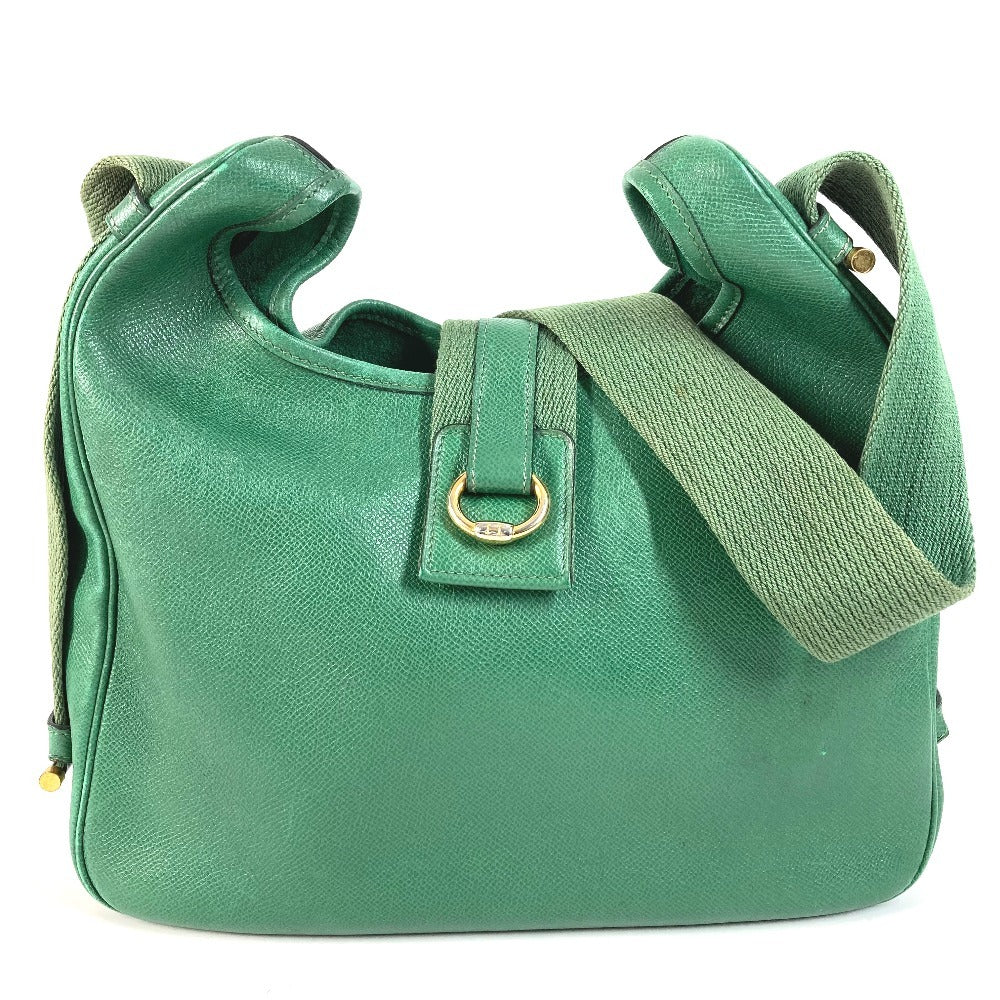 HERMES Vintage Sac Eau Bag Tote Bag Shoulder Bag Courchevel Unisex Green