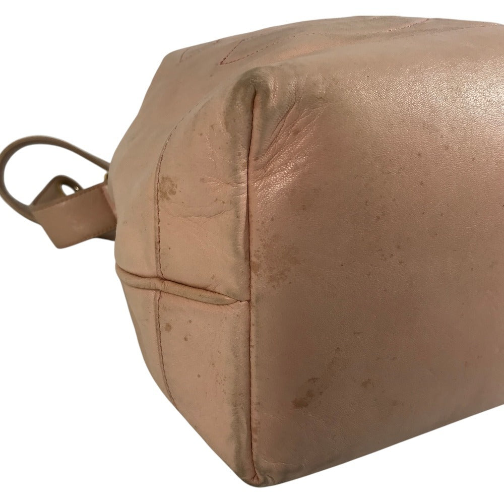 CHANEL Pouch Coco Ball Vintage CC Coco Mark Logo Drawstring Bag Shoulder Bag Leather Unisex Pink