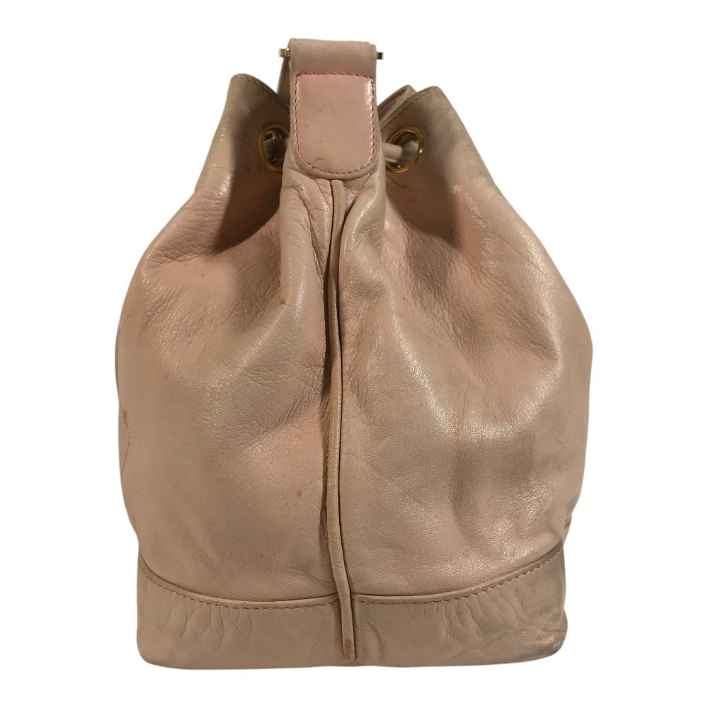 CHANEL Pouch Coco Ball Vintage CC Coco Mark Logo Drawstring Bag Shoulder Bag Leather Unisex Pink