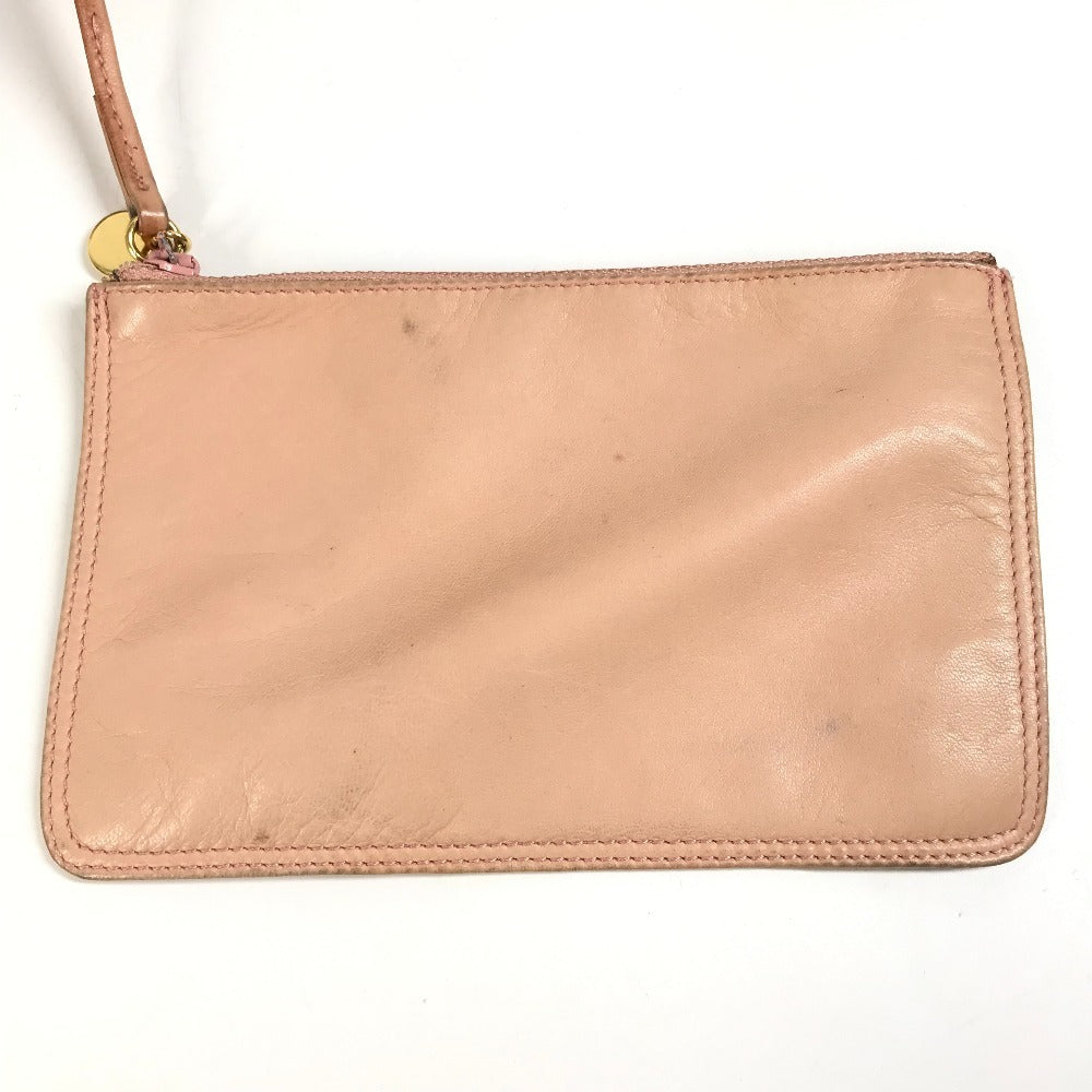 CHANEL Pouch Coco Ball Vintage CC Coco Mark Logo Drawstring Bag Shoulder Bag Leather Unisex Pink