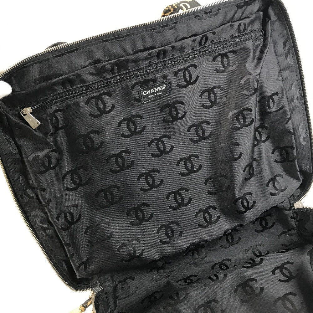 CHANEL By The Sea Line CC Coco Mark Logo Bag Shoulder Tote Bag Shoulder Bag Canvas Unisex Black