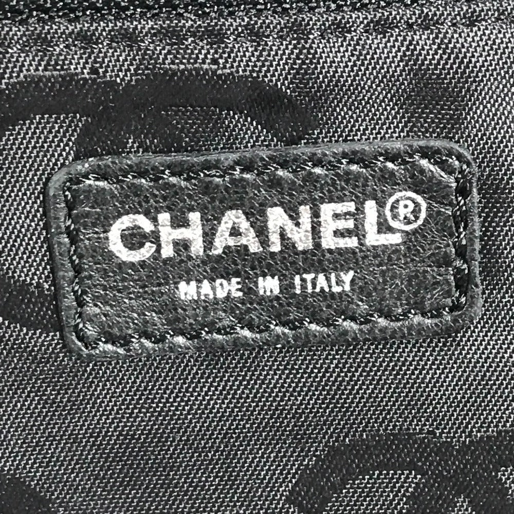 CHANEL By The Sea Line CC Coco Mark Logo Bag Shoulder Tote Bag Shoulder Bag Canvas Unisex Black