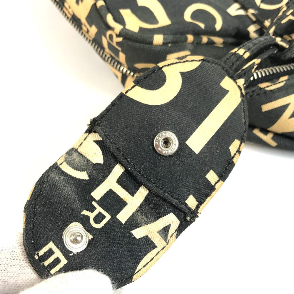 CHANEL By The Sea Line CC Coco Mark Logo Bag Shoulder Tote Bag Shoulder Bag Canvas Unisex Black