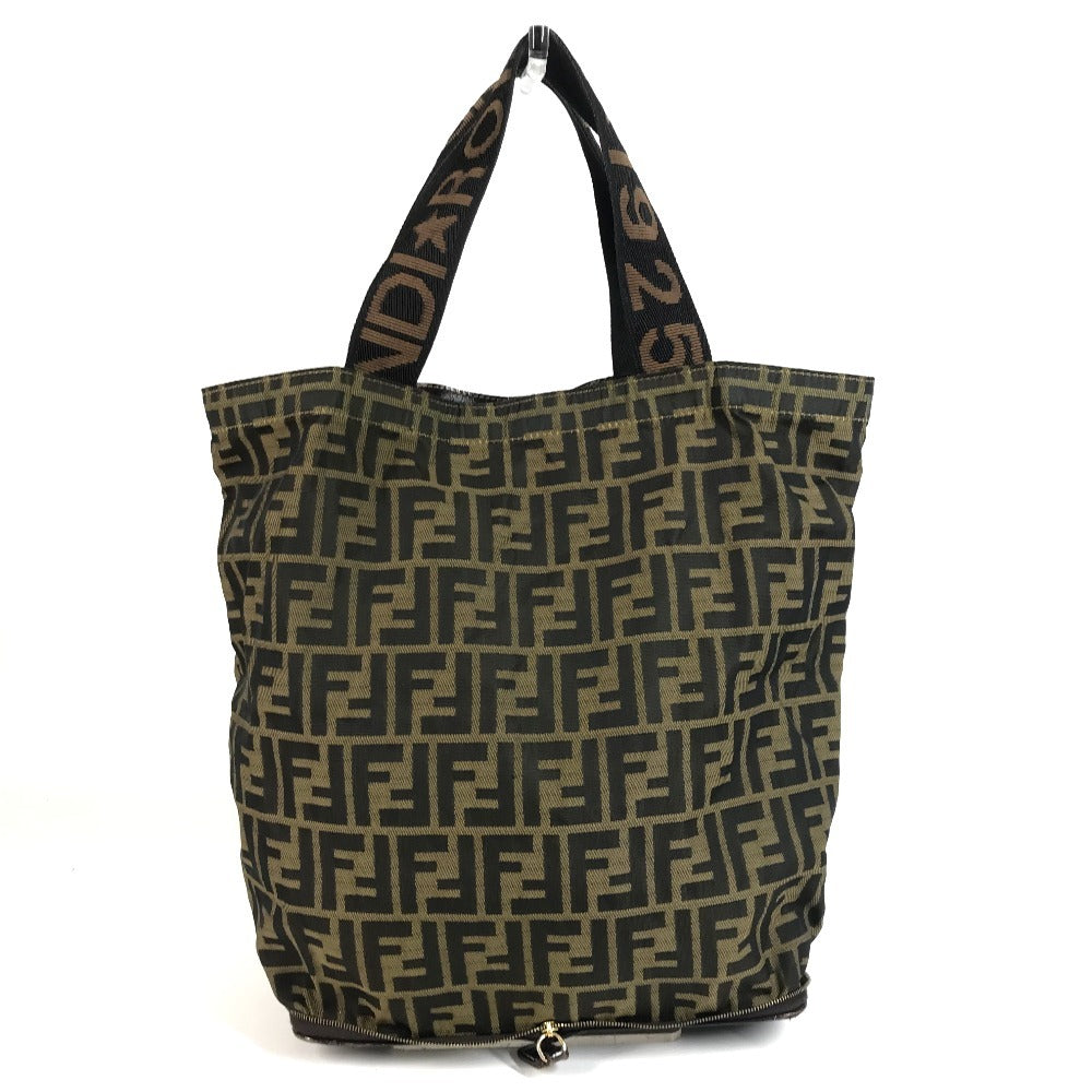 FENDI Vintage Zucca Logo Foldable Eco Bag Shoulder Bag Tote Bag Handbag Shoulder Bag Canvas Unisex Brown