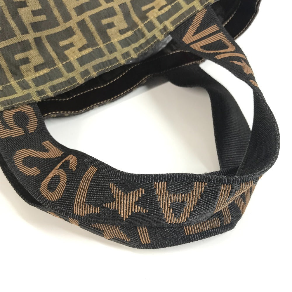 FENDI Vintage Zucca Logo Foldable Eco Bag Shoulder Bag Tote Bag Handbag Shoulder Bag Canvas Unisex Brown