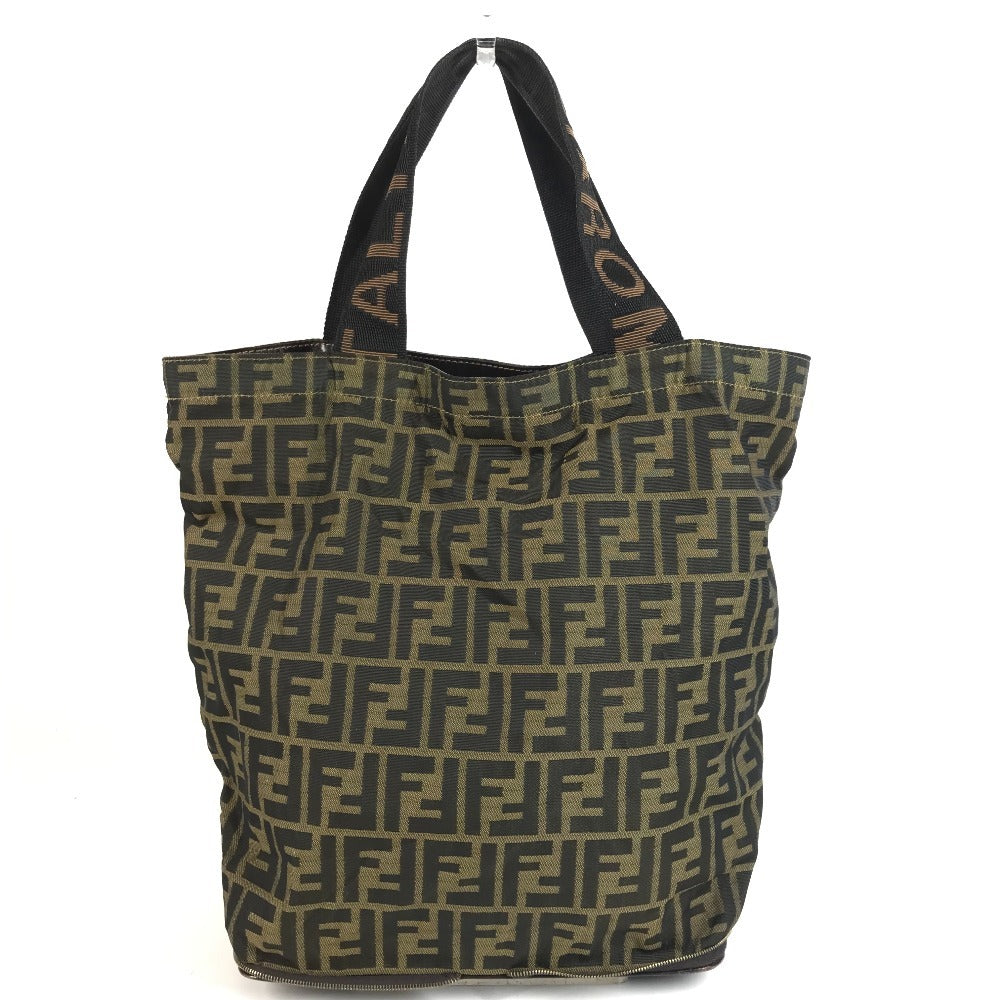 FENDI Vintage Zucca Logo Foldable Eco Bag Shoulder Bag Tote Bag Handbag Shoulder Bag Canvas Unisex Brown