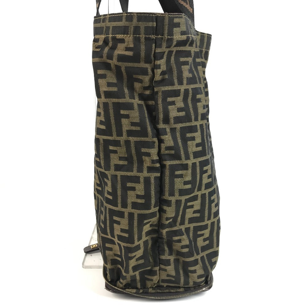 FENDI Vintage Zucca Logo Foldable Eco Bag Shoulder Bag Tote Bag Handbag Shoulder Bag Canvas Unisex Brown