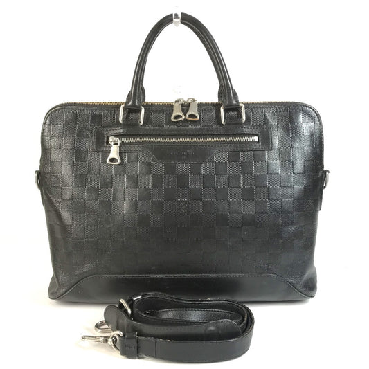 LOUIS VUITTON N41019 ダミエアンフィニ アヴェニュー ブリーフケース カバン ハンドバッグ ショルダーバッグ 2WAYバッグ ビジネスバッグ ダミエアンフィニレザー ユニセックス ノワール ブラック