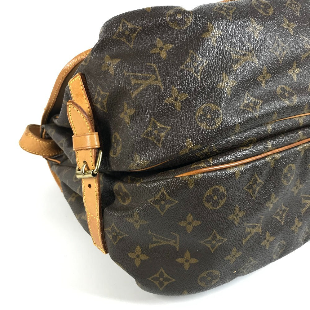 LOUIS VUITTON M42254 โมโนแกรม Saumur 35 กระเป๋าสะพายข้างแบบมีฝาพับ Monogram Canvas Unisex สีน้ำตาล