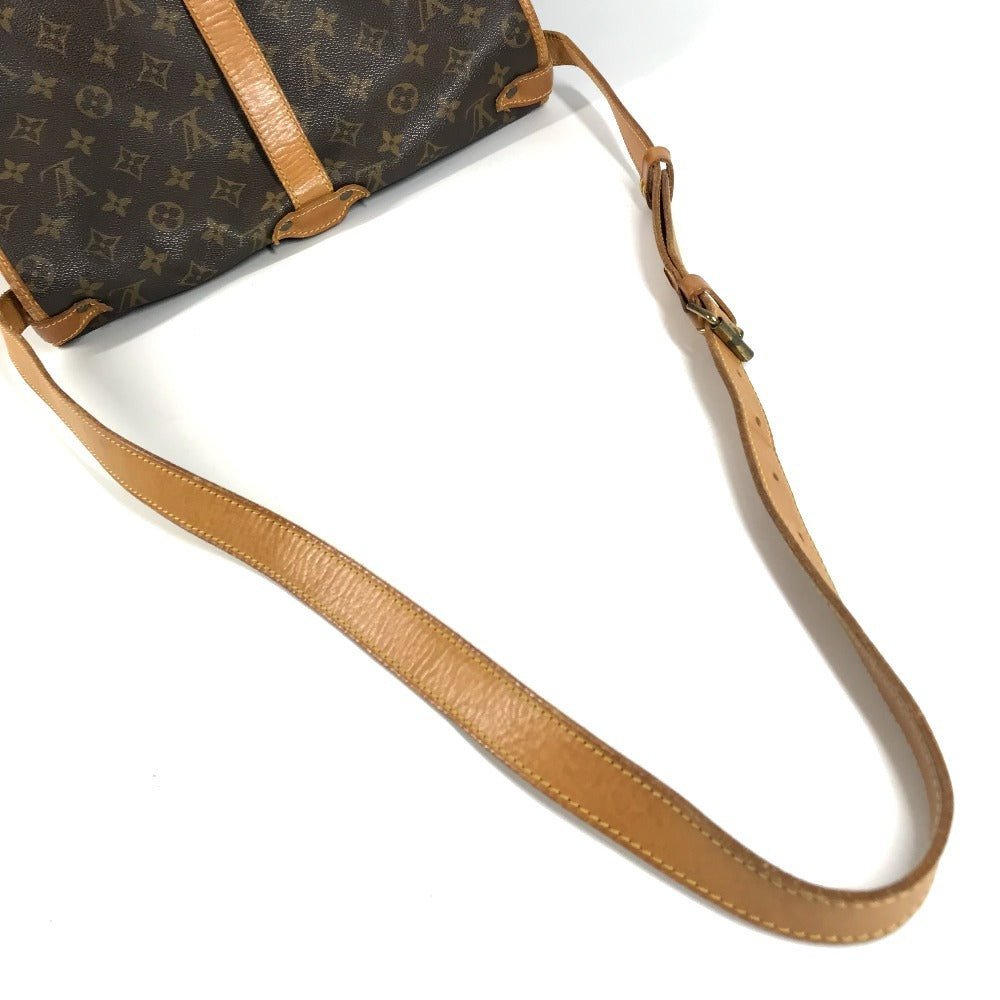 LOUIS VUITTON M42254 โมโนแกรม Saumur 35 กระเป๋าสะพายข้างแบบมีฝาพับ Monogram Canvas Unisex สีน้ำตาล