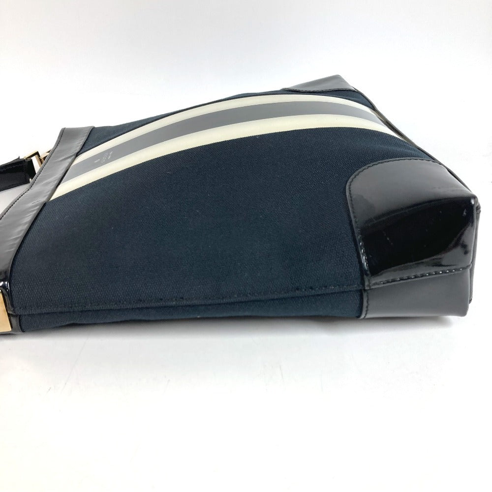 GUCCI 001 4231 ヴィンテージ ロゴ ストライプ カバン 肩掛け トートバッグ ショルダーバッグ キャンバス ユニセックス ブラック