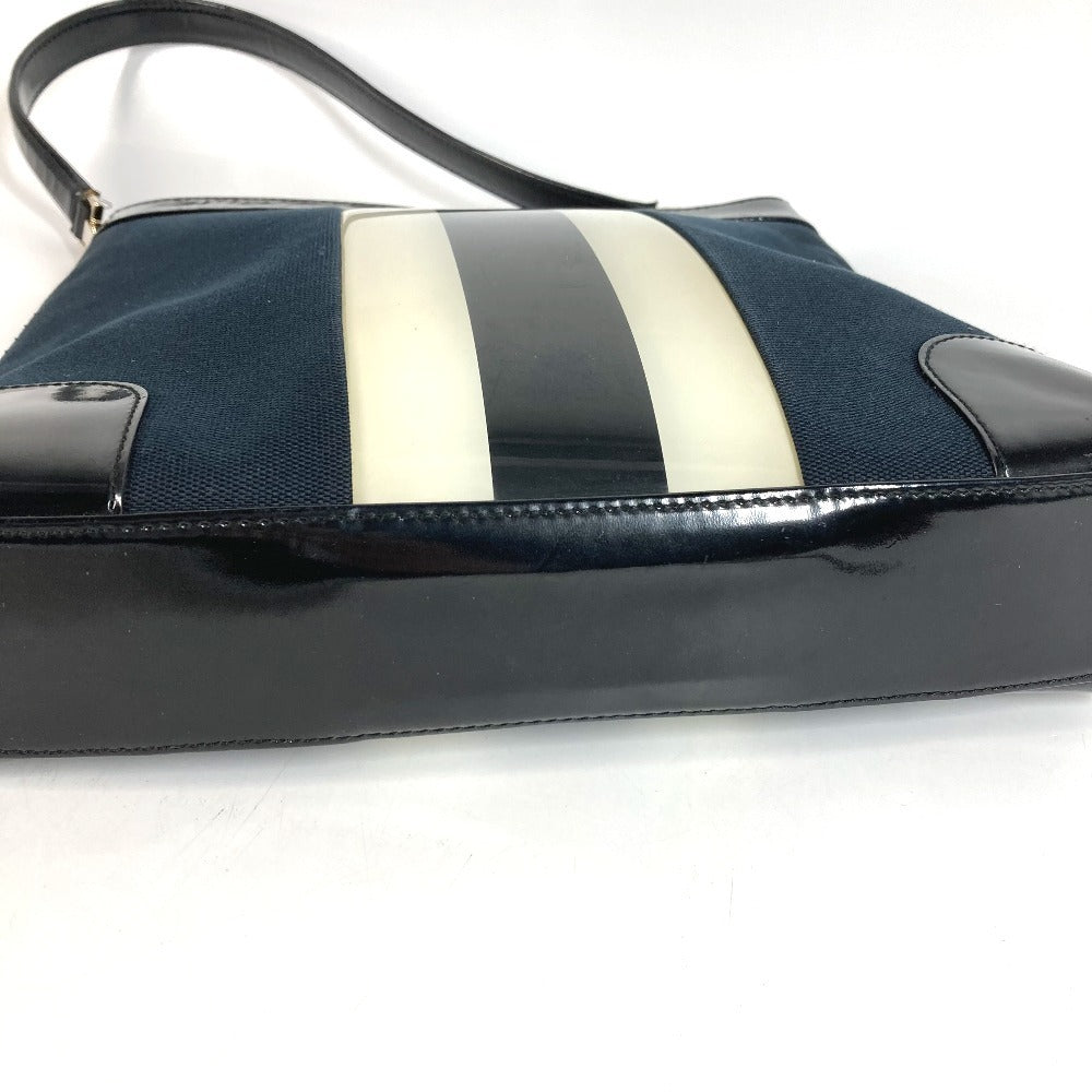 GUCCI 001 4231 ヴィンテージ ロゴ ストライプ カバン 肩掛け トートバッグ ショルダーバッグ キャンバス ユニセックス ブラック