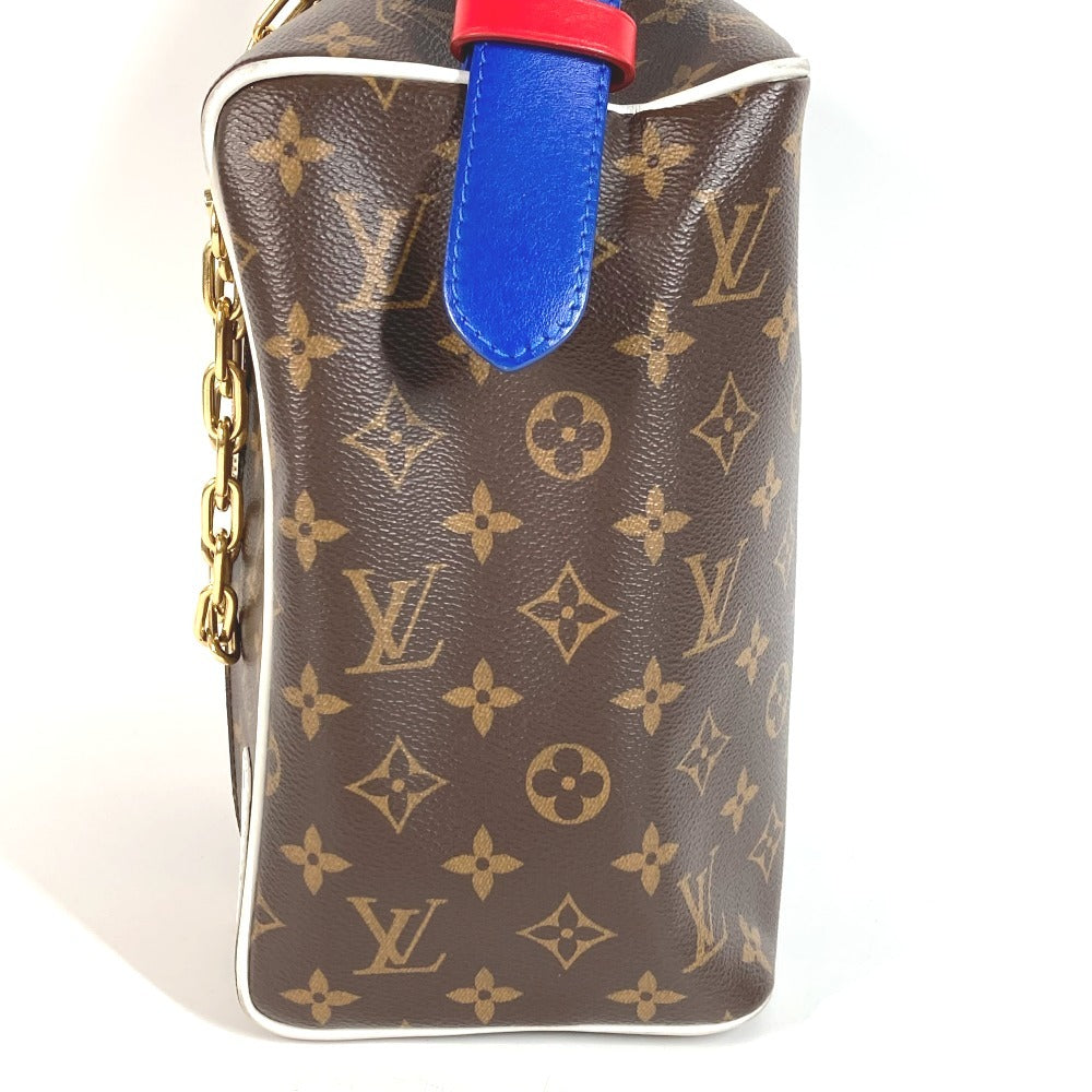 LOUIS VUITTON M45588 モノグラム NBA コラボ クローク ドップ キット カバン ポーチ クラッチバッグ チェーン セカンドバッグ モノグラムキャンバス ユニセックス ブラウン