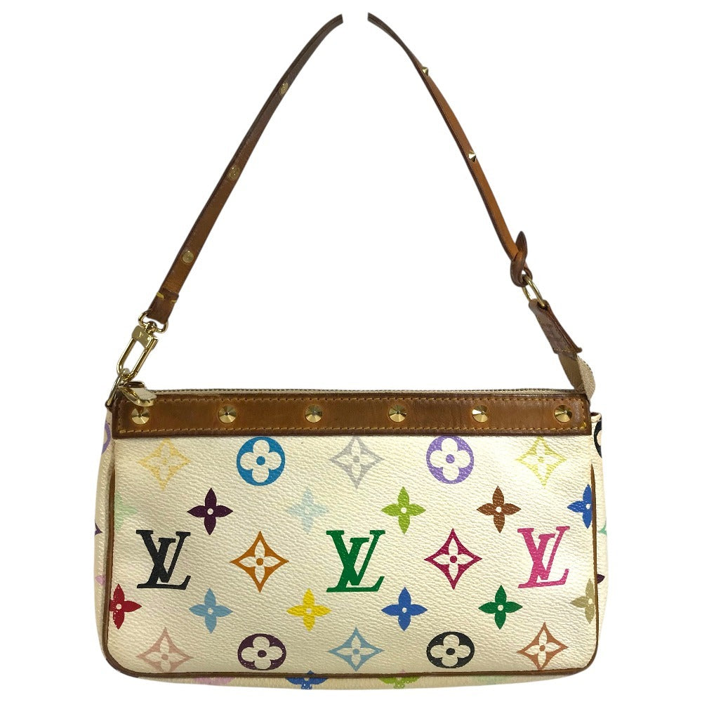 LOUIS VUITTON M92649 Monogram Multicolore Pochette Accessoires Accessory Pouch Shoulder Bag Monogram Multicolore Canvas Women's Blanc White