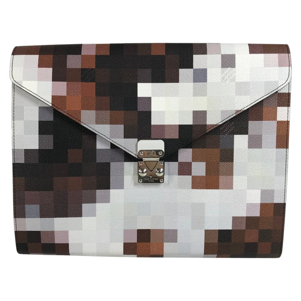 LOUIS VUITTON GI1137 Pixel Folder Mark Cow Camouflage Bag Clutch Bag Pouch Clutch Bag Leather Unisex Brown