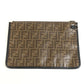 FENDI 7N0078 ズッカ ロゴ カバン ポーチ セカンドバッグ クラッチバッグ レザー/コーティングキャンバス ユニセックス ブラウン