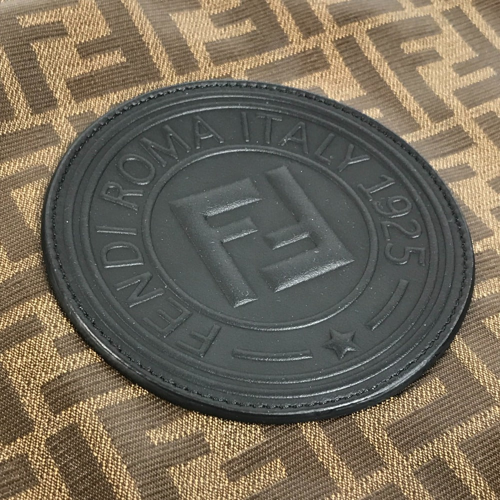 FENDI 7N0078 ズッカ ロゴ カバン ポーチ セカンドバッグ クラッチバッグ レザー/コーティングキャンバス ユニセックス ブラウン