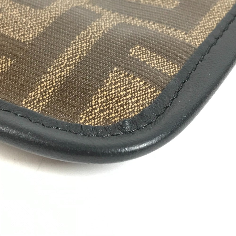 FENDI 7N0078 ズッカ ロゴ カバン ポーチ セカンドバッグ クラッチバッグ レザー/コーティングキャンバス ユニセックス ブラウン