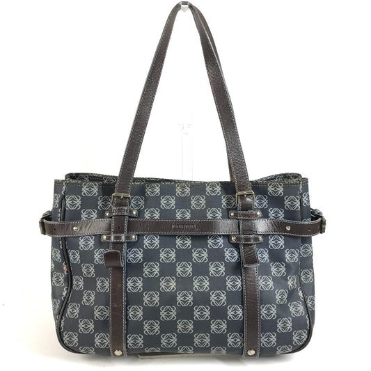 LOEWE アナグラム ロゴ カバン 肩掛け トートバッグ ショルダーバッグ PVC/レザー レディース ブルー
