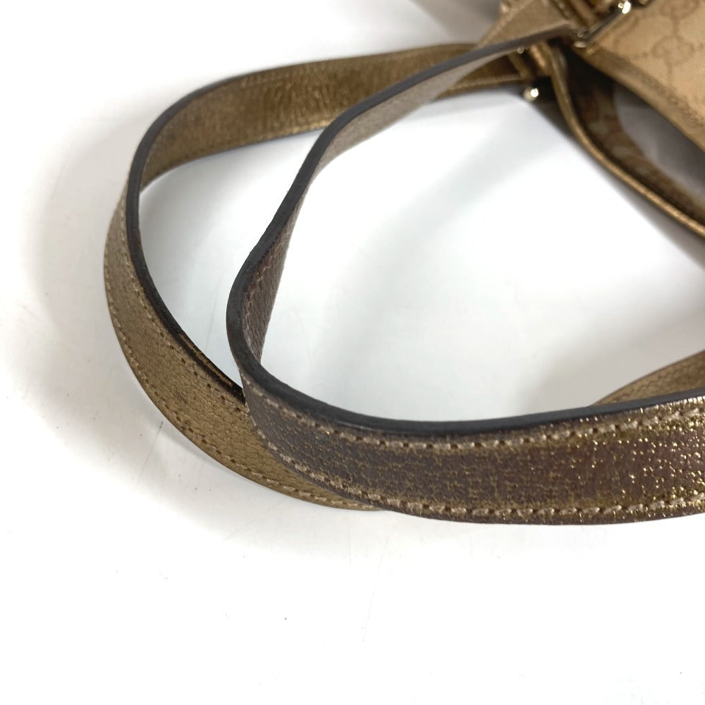 GUCCI 137396 チャーム付き ロゴ GG カバン 肩掛け トートバッグ ショルダーバッグ GGキャンバス/レザー ユニセックス ベージュ