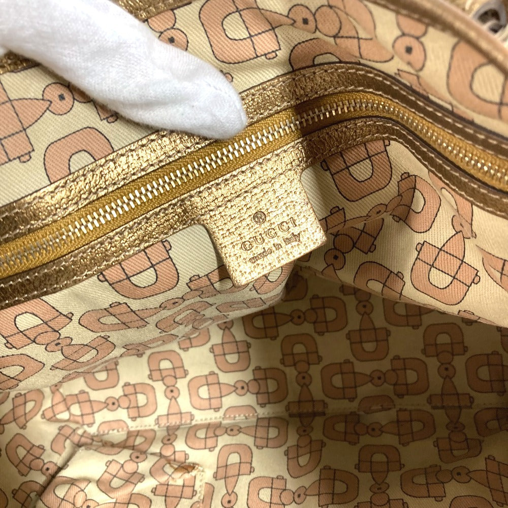 GUCCI 137396 チャーム付き ロゴ GG カバン 肩掛け トートバッグ ショルダーバッグ GGキャンバス/レザー ユニセックス ベージュ