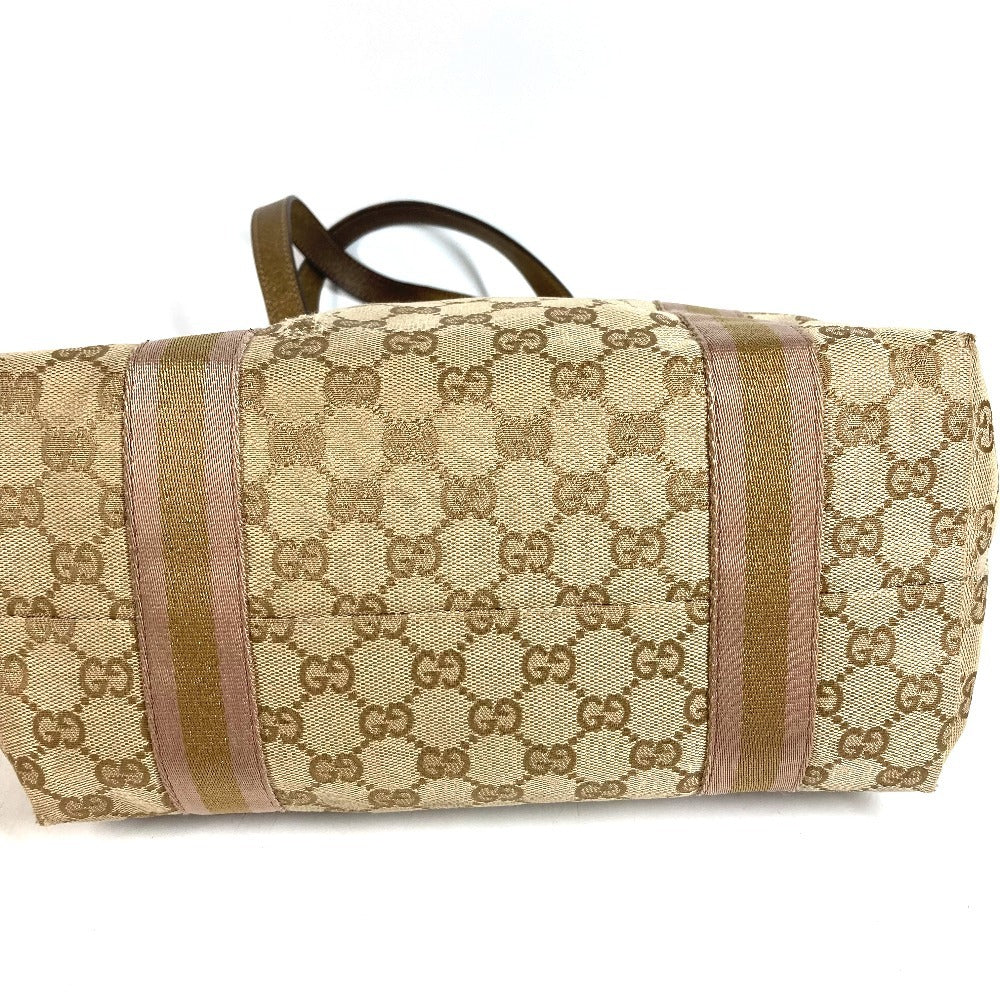 GUCCI 137396 チャーム付き ロゴ GG カバン 肩掛け トートバッグ ショルダーバッグ GGキャンバス/レザー ユニセックス ベージュ