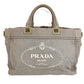 PRADA カナパ ロゴ カバン トートバッグ ハンドバッグ キャンバス ユニセックス グレー系