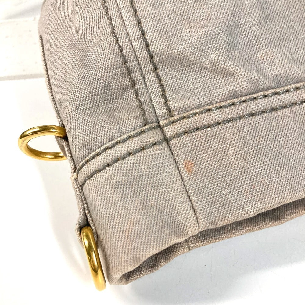 PRADA カナパ ロゴ カバン トートバッグ ハンドバッグ キャンバス ユニセックス グレー系