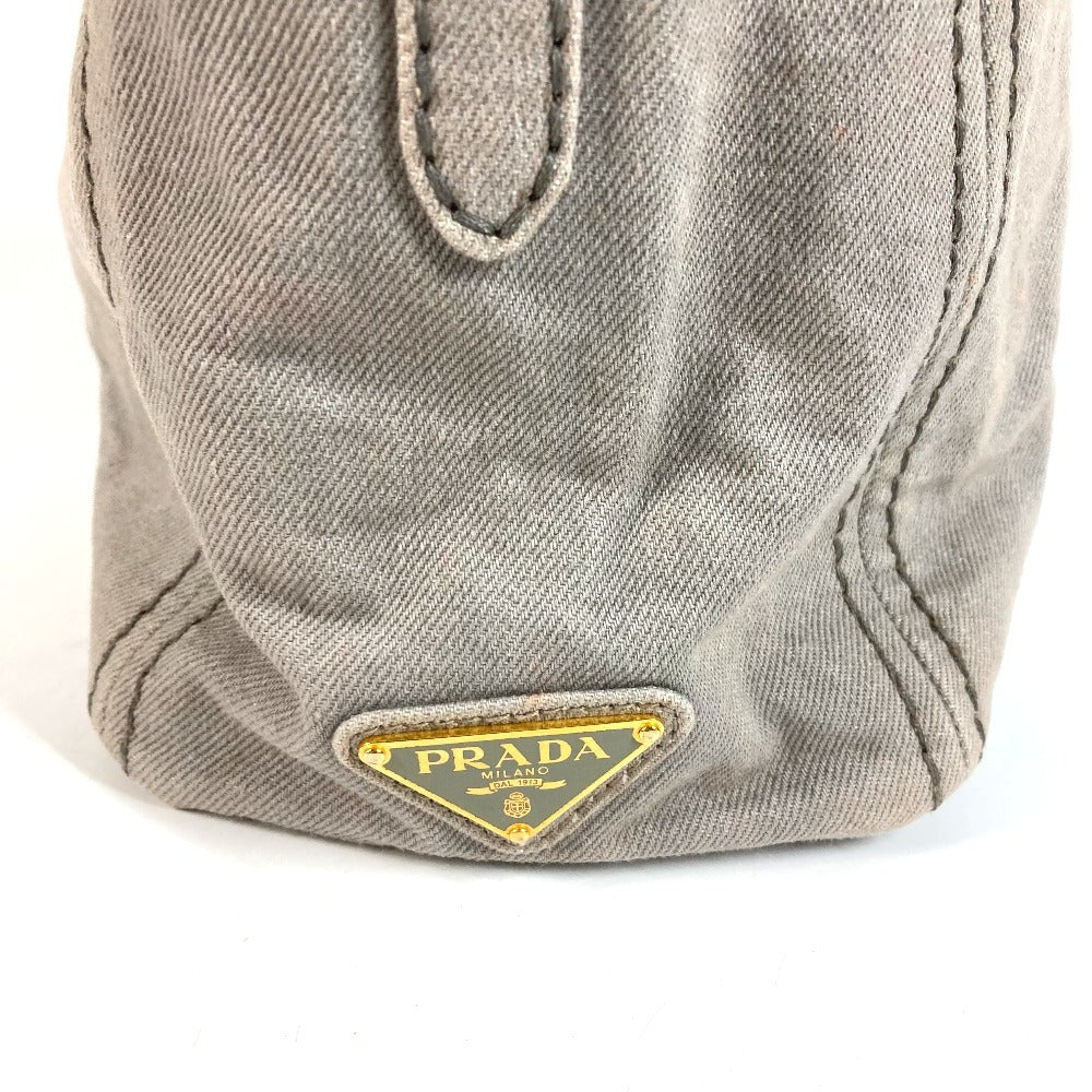 PRADA カナパ ロゴ カバン トートバッグ ハンドバッグ キャンバス ユニセックス グレー系