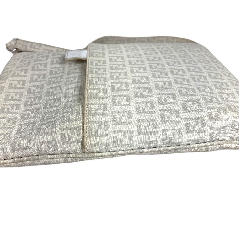 FENDI 8BT151 Zucchino Logo Crossbody Pochette Bag Shoulder Bag PVC/Leather Unisex White
