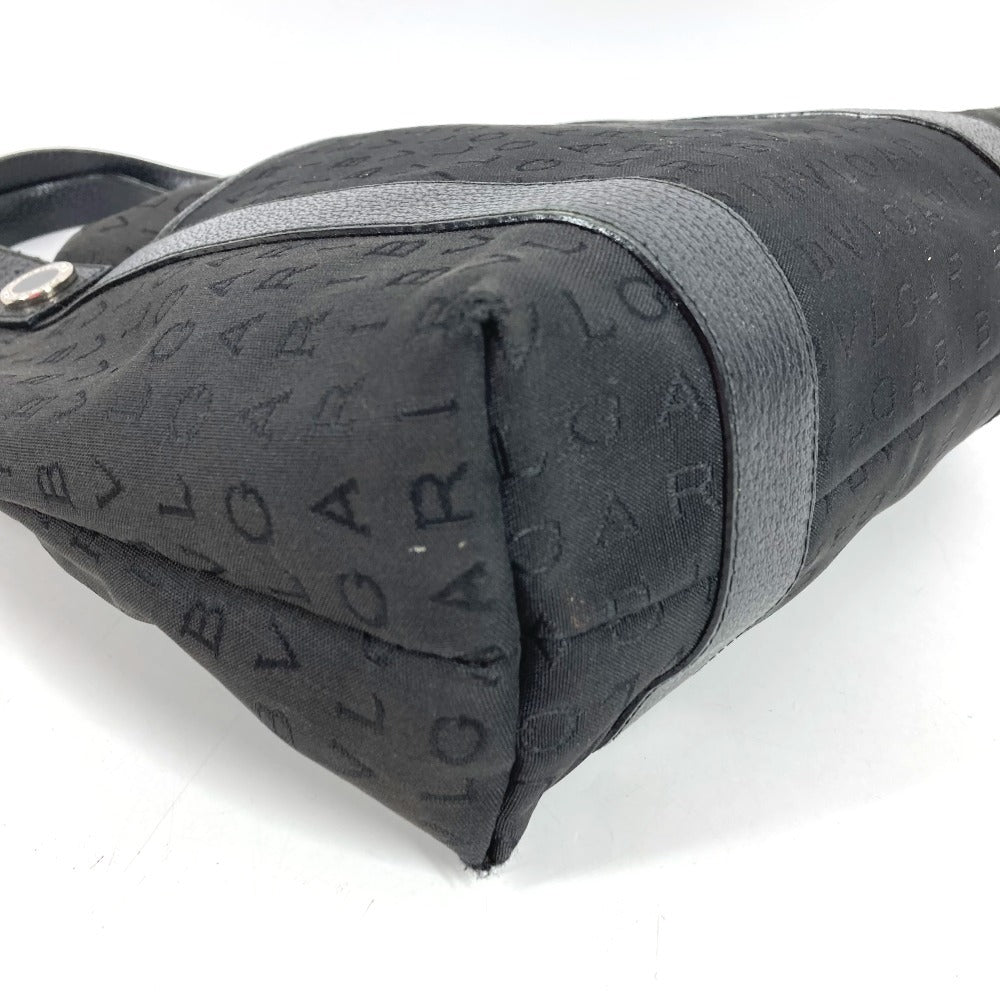 BVLGARI Bag with Pouch, Bulgari Bulgari Logo Handbag Tote Bag Shoulder Bag Leather/Canvas Unisex Black