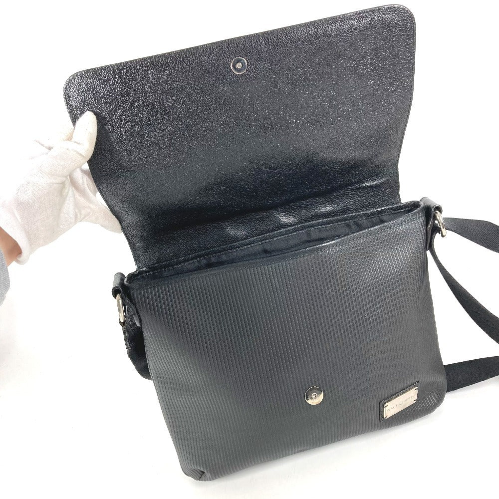 BVLGARI Millereghe Crossbody Flap Bag Messenger Bag Shoulder Bag PVC/Leather Unisex Black