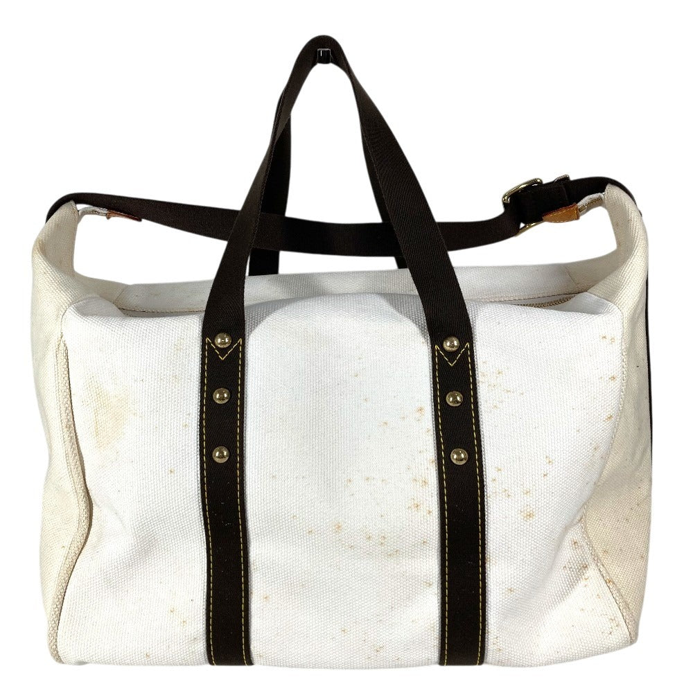 LOUIS VUITTON M40030 Antigua Sac Weekend 2-Way Bag, Shoulder Bag, Tote Bag, Boston Bag, Unisex, Canvas, Ecru, White