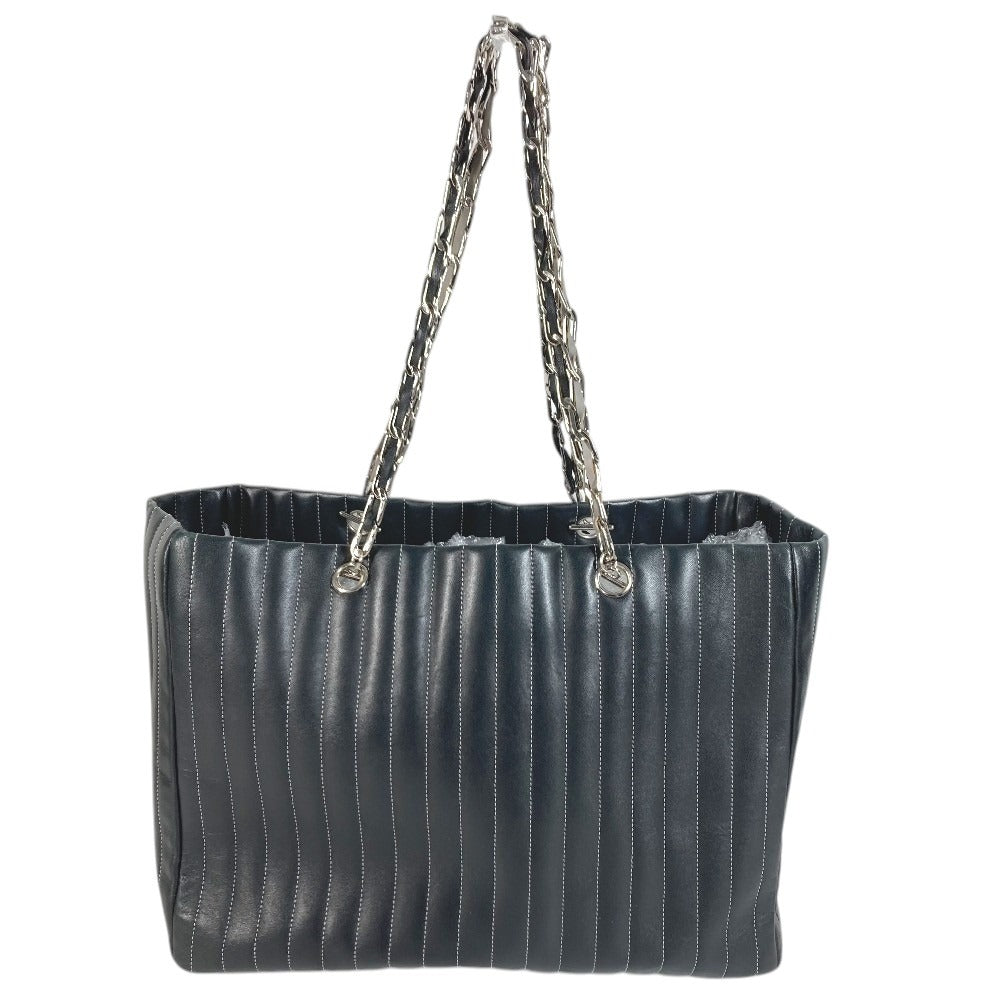 CHANEL New Mademoiselle CC โลโก้ Coco Mark กระเป๋าสะพายข้าง Tote Bag สายโซ่คู่ กระเป๋าสะพายข้าง หนัง ยูนิเซ็กส์ สีดำ