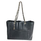 CHANEL New Mademoiselle CC โลโก้ Coco Mark กระเป๋าสะพายข้าง Tote Bag สายโซ่คู่ กระเป๋าสะพายข้าง หนัง ยูนิเซ็กส์ สีดำ