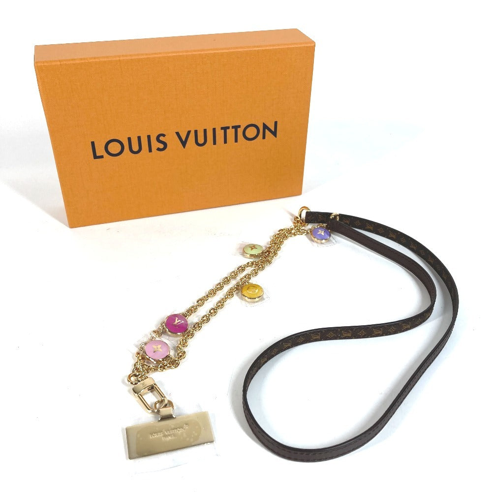 LOUIS VUITTON M03513 โมโนแกรม ฟอนสแตรป LV Confetti สายคล้องคอโทรศัพท์มือถือ สมาร์ทโฟน สายคล้องไหล่ แคนวาสลายโมโนแกรม ยูนิเซ็กส์ สีน้ำตาล